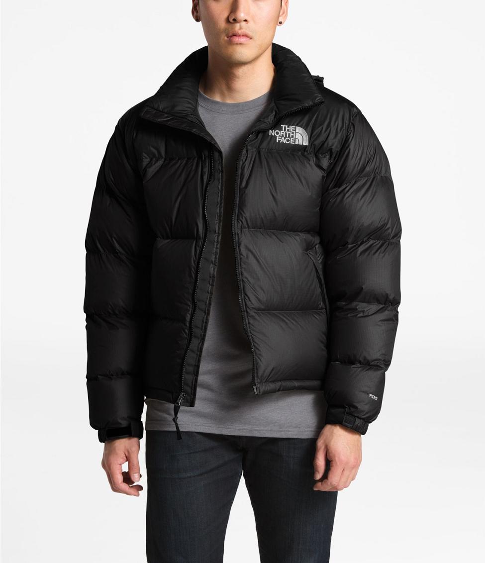 grey north face puffer