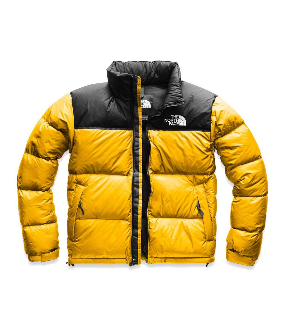 yellow puffer jacket north face