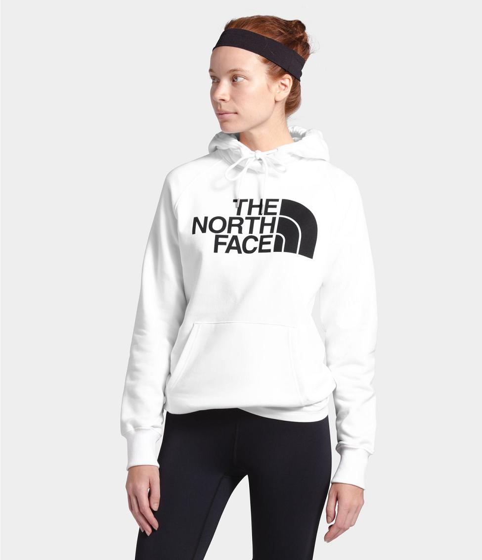 womens white north face hoodie
