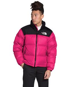 north face pink and black puffer