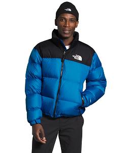 north face puffer blue and black